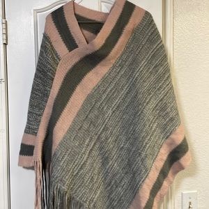 Pink and gray women’s poncho